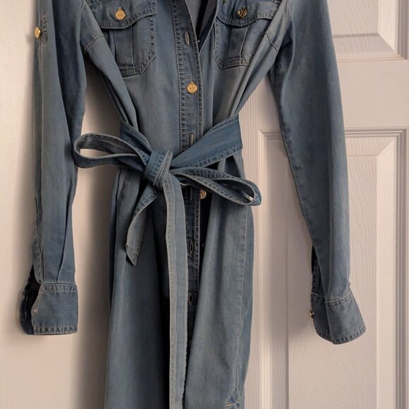 Tory Burch Blue Denim Mini Dress - Picture 2 of 6